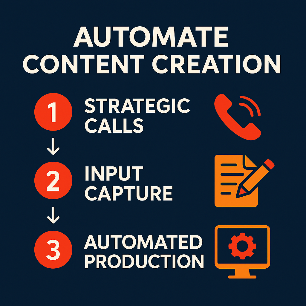 6-step content automation process -- from recorded calls to published multi-channel content