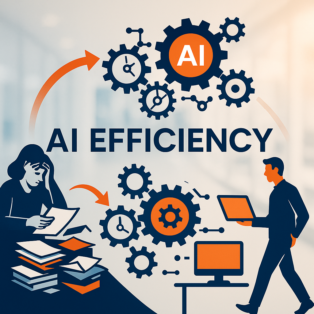 Unlock Efficiency: Transform Operations with AOS AI - Visual showing the transition from manual overload to AI-driven business operations