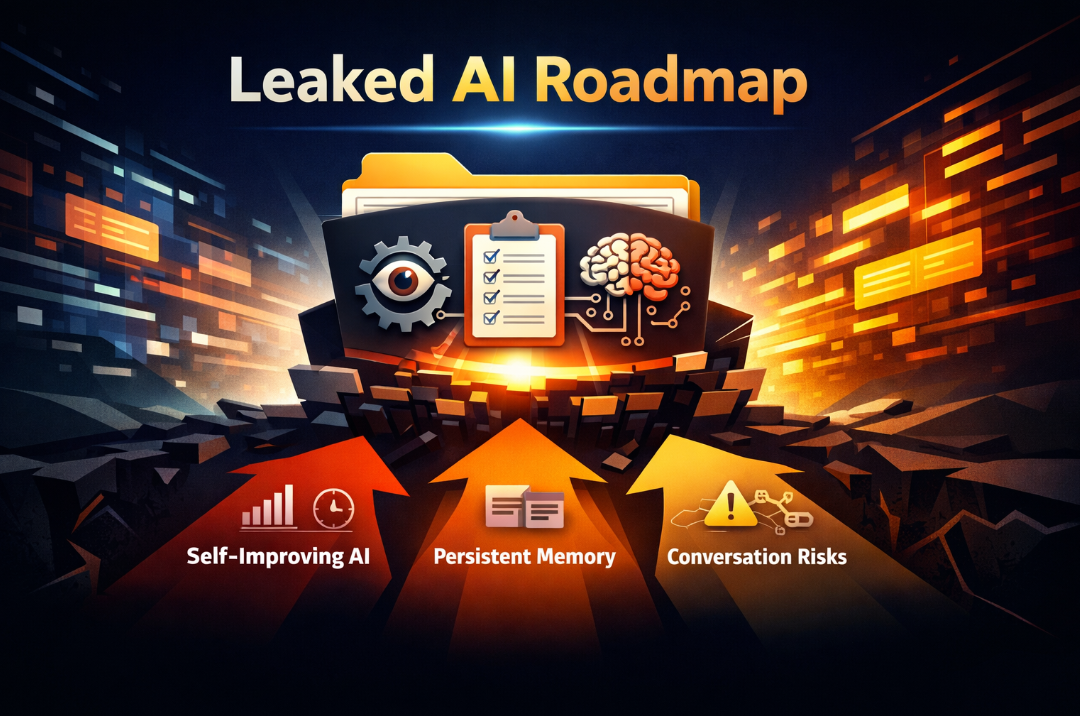 Leaked AI roadmap showing self-improving AI persistent memory and conversation risks